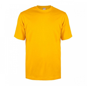 Men's Yellow Cotton T-<b>Shirt</b> Short Sleeve O-Neck Regular Fit Casual Jersey Knit Solid Color Blank Design - Product Image 3