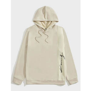 Sweat à capuche surdimensionné en coton mélangé solide unisexe avec logo personnalisé léger-Sweats à capuche pour hommes lourds - Product Image 1