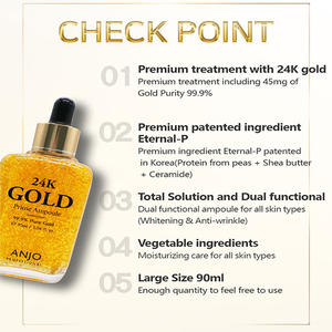 Lot de 2 ampoules Gold Prime 24K (50ml) de soins de la peau coréens végétaliens OEM anti-rides et blanchissants PDRN Ingrédients eau de cologne de beauté parfums - Product Image 3
