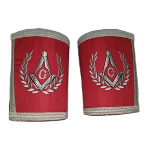 Ensemble de cadeaux maçonniques Lodge Master Tablier en cuir Gantelettes-Poignets Artisanat en métal fait à la main Broderie Regalia Jeweled Broderie - Product Image 4