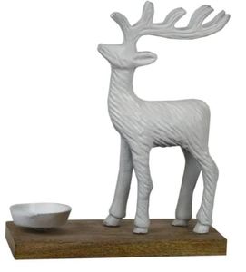 Ho Venta de ciervos de aluminio con color blanco en base de madera recién llegado producto de decoración navideña fabricante y proveedor indio - Product Image 6