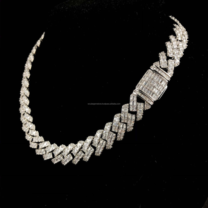 Luxury <b>Rapper</b> Hip Hop Cuban <b>Chain</b> 12MM Width Baguette Cut Prong Setting Moissanite Men Iced Out Cuban Link <b>Chain</b> Necklace - Product Image 5