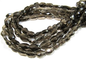 Perles de quartz fumé naturel véritable, facettées, ovales, forme de mani, briolette, 8-10 mm, 13 pouces de long, en vrac, brun, certifié CNAS, Eminent - Product Image 5