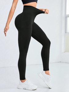 WOJIEER Custom Logo Women Yoga Leggings High Waist Seamless Gym Tights Lift Hip Fitness Pants Spandex Nylon Workout Activewear - Product Image 5