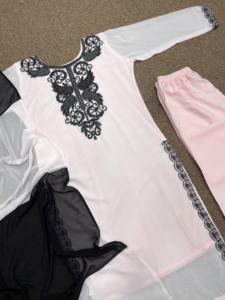 DISEÑADOR FANCY BORDADO TRABAJO TOP LARGO, PENT CON DUPATTA - Product Image 5