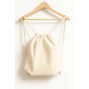 Pithu <b>Backpack</b> Cotton Bag with Zipper Closure Lightweight and Portable Customizable Logo for Tuition Storage and Advertising - Product Image 1
