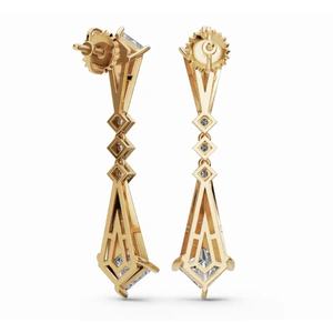 Boucles d'oreilles exclusives en or 14 carats, design nébuleuse céleste, princesse et taille ronde, bijoux cultivés en laboratoire, vente en gros - Product Image 3