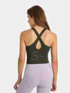 High Quality Women Sexy Eco-Friendly Breathable Yoga Short Sleeveless Tank <b>Tops</b> Custom Logo Printing Polyester/Cotton Fabric - Product Image 6