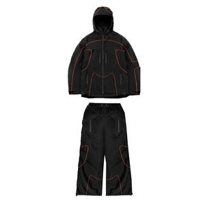 Custom Two-Piece Shell Windbreaker Track <b>Suit</b> For Men Reflective Solid Print Plus Size Sets Breathable And Windproof - Product Image 1