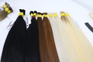 Extensions de cheveux vierges vietnamiens 100g, couleur claire, toutes longueurs, double trame machine, peuvent être permanentées, pointes super double drawn, cheveux en vrac - Product Image 6