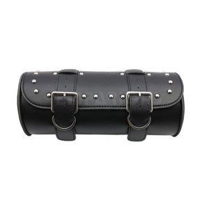 Bolsa de herramientas de motocicleta personalizada, de cuero negro alforja, rollo de almacenamiento de barril, bolsas de motorista de cuero PU - Product Image 1