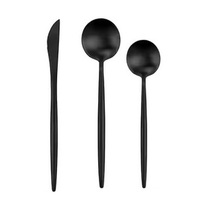 Juego de Cubiertos de Metal decorativo recién llegado, juego de cubiertos para el hogar, boda, cocina, utensilios de acero inoxidable con Color negro - Product Image 2