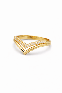 Anillo de Boda de Alta Calidad en Oro Puro de 18K con Diamantes Cultivados en Laboratorio, Diseño de Espiga en V, Estilo Eternidad, Curvo, Elegante Regalo - Product Image 2