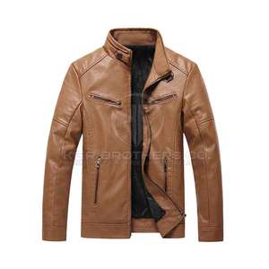 Chaqueta de invierno de cuero a la moda para hombre, abrigo cómodo de uso diario con diseño de moda, chaqueta de invierno de cuero PU ajustada para hombre - Product Image 2