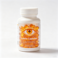 Étiquettes transparentes en film imperméable imprimées pour bouteilles de capsules de lutéine Haoxuan OEM, pour l'emballage de compléments visuels