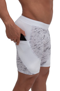Short de compression à séchage rapide pour hommes, taille élastique, collants de sport pour l'entraînement, la course à pied, motif solide - Product Image 4