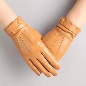 Gants d'hiver chauds en cuir de mouton véritable pour femmes, mitaines décontractées à la mode en peau de mouton véritable, de haute qualité, élégants, en peau de mouton naturelle - Product Image 4