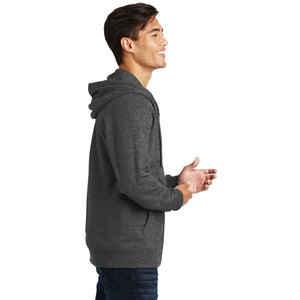 Sudadera con capucha y cremallera de lana de algodón suave liso de alta calidad con estampado de abullonado personalizado para hombre - Product Image 3