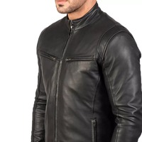 Vestes courtes lavables de haute qualité en cuir Pu pour hommes Vestes en cuir minces à col montant vintage pour hommes