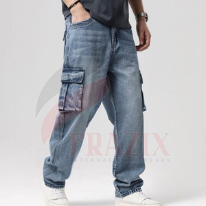 กางเกงยีนส์ขาดมีซิปของผู้ชาย,กางเกงคาร์โก้แฟชั่นแบบทำตามสั่งฮิปฮอปยอดนิยม - Product Image 6