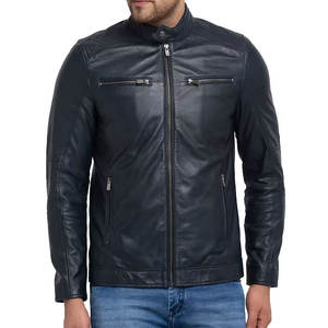 Tendencia de moda de alta calidad Slim-Fit Zip Fastening Jacket para hombres Mejor diseño 2024 Chaqueta de cuero para hombres - Product Image 1
