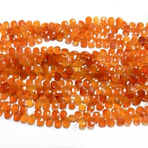 Carnelian Almond Shape Briolette <b>Beads</b> Natural Gemstone Faceted Pear Calibrated <b>Stone</b> <b>Beads</b> From a Trusted Supplier's Shop - Product Image 2