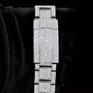 Reloj analógico de moda para hombre Iced VVS Clarity Moissanite Diamond Full SS Band movimiento de cuarzo antiguo estilo deportivo esfera de cristal - Product Image 3