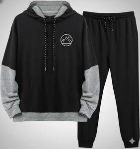 OEM ODM Conception personnalisée Survêtement solide à capuche pour hommes | Ensemble de vêtements de sport respirants antibactériens 100% coton - Product Image 1