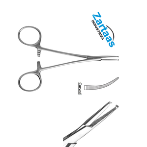 คีมหลอดเลือดฮาลสเตดยุงแบบโค้งโค้งงอมีฟัน1X2ซี่12ซม. ทำจากสเตนเลสสตีล - Product Image 6