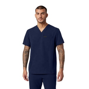 Exfoliante médico duradero con cuello en V, mangas cortas, tela ligera transpirable para profesionales dentales en clínicas y hospitales - Product Image 1