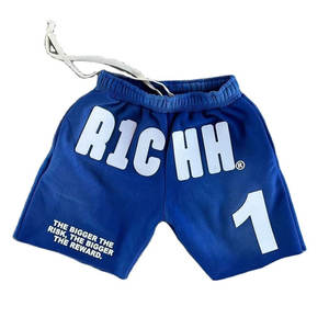 Shorts en coton personnalisés avec impression puff LOGO Broderie usée Shorts délavés au soleil Shorts à bordure coupée Shorts délavés à l'acide Hommes - Product Image 6