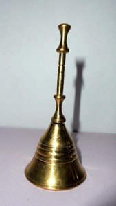 Timbre de mano de latón macizo grabado personalizado, timbre de llamada manual con sonido fuerte, timbre de escritorio personalizado (logotipo + texto) - Product Image 6