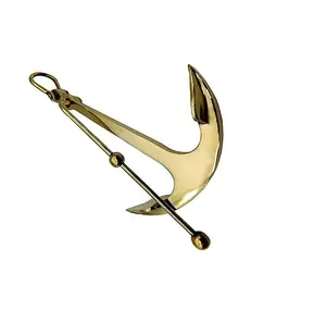 Peso de papel de ancla Náutica de latón macizo-Pisapapeles-Decoración náutica Decoración del hogar-Regalo promocional ejecutivo - Product Image 1