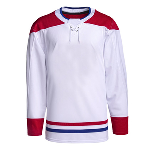 เสื้อเจอร์ซีย์ฮ็อกกี้น้ำแข็งผ้าเจอร์ซี่100% โพลีเอสเตอร์สำหรับผู้ใหญ่เสื้อฮอกกี้น้ำแข็งสีทึบ - Product Image 1