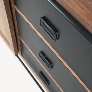 Petit buffet en bois et métal 110 cm - Osaka - Product Image 4