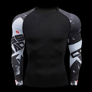T-shirt d'entraînement de compression à manches longues pour hommes, vêtements de sport à séchage rapide, couche de base pour la course à pied - Product Image 4
