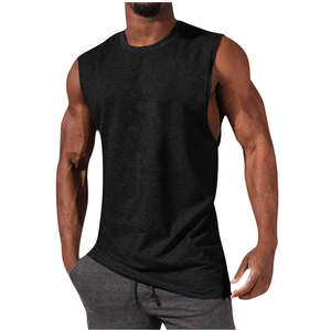 Camiseta sin mangas informal para correr de verano para hombre, 100% algodón, nueva moda de estilo callejero, Top de punto transpirable, ropa deportiva sublimada - Product Image 4
