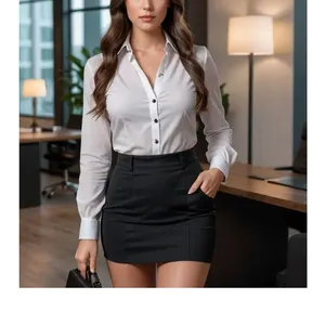 Diseño personalizado de manga larga Casual vestido camisa fiesta boda mujer vestido camisa moda mujer ropa proveedor de BD - Product Image 4