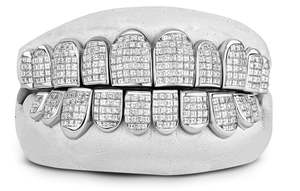 Joyería Corporal de Moda, Grillz de Plata de Ley 925 de 24 Quilates con Corte Princesa, Dientes de Moissanita Superiores e Inferiores con 10 Dientes - Product Image 4