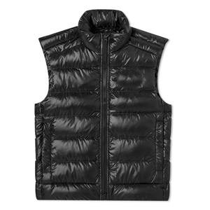 Logo personnalisé hommes hiver gilet lourd polyester chaud sans manches doudoune toile vêtements extérieurs avec tissu brillant - Product Image 2