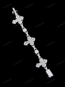 Listo para enviar Cross Cluster Moissanite Tennis Bracelet Iced Out 925 Silver Tennis Bracelet Exquisita Hip Hop Jewelry Hombres Mujeres - Product Image 2