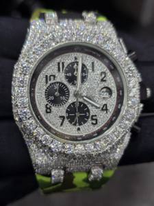 Luxury Men's Mechanical Watch with VVS Moissanite Diamond <b>Water</b> Resistant Rubber Band <b>Crystal</b> Pointer for Business & Sports - Product Image 1