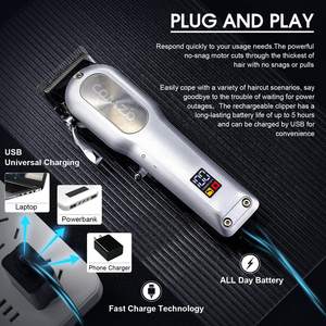 Kit de tondeuses à cheveux sans fil professionnelles pour hommes, tondeuse à barbe rechargeable avec écran LED, ensemble de toilettage à domicile avec grand écran LED - Product Image 4