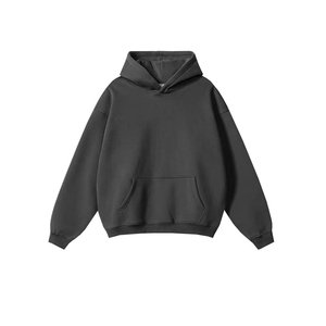 100% coton à capuche coupe ample saison d'hiver 3D broderie cravate teinture Stonewash solide motif impression numérique avant Logo teint uni - Product Image 5