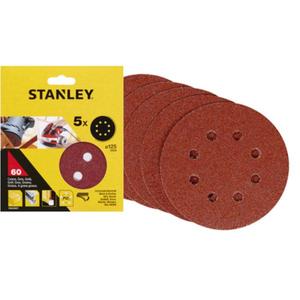 Discos de Lijado con Velcro Stanley de 125 mm, Acoplamiento Rápido, Paquete Múltiple para Lijadoras Orbitales Aleatorias - Product Image 1