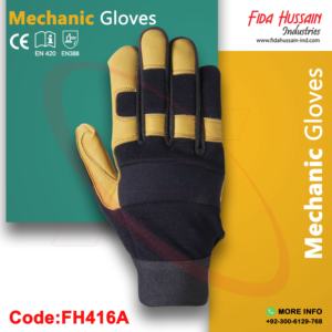 Guantes mecánicos de calidad estándar reconocidos Guantes de cuero de piel de cabra transpirables de Pakistán Absorción de impacto Seguridad Handschuhe - Product Image 4