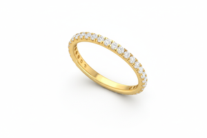 14K Gold & Natural Diamond Thin Eternity <b>Band</b> <b>Ring</b> For Women's - Product Image 4
