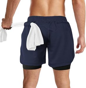 Pantalones Cortos Deportivos 2 en 1 de Poliéster de Secado Rápido para Hombre, Compresión para Exteriores, Ajustados, para Correr, con Estampado por Sublimación - Product Image 2