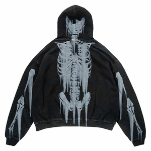 Nouveau sweat à capuche sérigraphique Logo personnalisé meilleure qualité sweat à capuche lavé à l'acide pour hommes bases coton mélangé confortable séchage rapide - Product Image 4