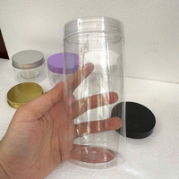 Pots en plastique PET transparent de 100ml/150ml/200ml/350ml/500ml pour le stockage des aliments Impression de logo personnalisé pour les pots de noix sèches Pot alimentaire en PET